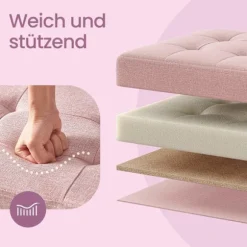 Rootz Seat Bryst med opbevaring - Sæde med opbevaring - Sædearrangør - Meget elastisk skum - 38 cm x 110 cm x 38 cm - Pink