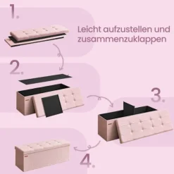 Rootz Seat Bryst med opbevaring - Sæde med opbevaring - Sædearrangør - Meget elastisk skum - 38 cm x 110 cm x 38 cm - Pink