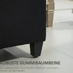 Rootz Sengebænk - Osmannisk Opbevaringsbænk - Soveværelsesmøbler - Vintage Glamour - 100 cm x 40 cm x 44 cm - Sort polyester - Gummitræben