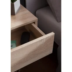 Rootz sengebord til vægmontering 46x15x30cm Sonoma sengebord træ - Væghylde med skuffe - Sengeskab vægplade til flydende boxmadrasser - Vægkonsol hæng | Fyndiq