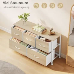 Rootz Shacking Cabinet 5 skuffe - Opbevaringskiste - Organiseringsenhed - Metal & træ - 100 cm x 54 cm x 30 cm -brown+ hvid