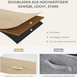 Rootz Shacking Cabinet 5 skuffe - Opbevaringskiste - Organiseringsenhed - Metal & træ - 100 cm x 54 cm x 30 cm -brown+ hvid