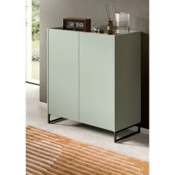 Rootz Shoe Cabinet - Fodtøjsopbevaring - Skoarrangør - Hurtig samling - Grøn og brun - 97x90x38 cm