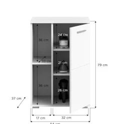 Rootz Shoe Cabinet - Garderobe - Indgangsarrangør - Wood Material - White - Ca. 55x79x37 cm