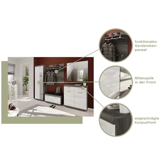 Rootz Shoe Cabinet Scout - Garderobe Stykke - Skoarrangør - High Gloss Front - Bæredygtigt træ - 90 cm x 96 cm x 37 cm