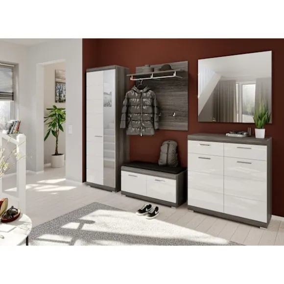 Rootz Shoe Cabinet Scout - Garderobe Stykke - Skoarrangør - High Gloss Front - Bæredygtigt træ - 90 cm x 96 cm x 37 cm
