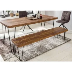 Rootz siddebænk Massivt træ Sheesham 180 x 45 x 40 cm træbænk naturprodukt køkkenbænk i landlig stil