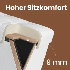 Rootz siddepladser med opbevaring - sammenfoldelig sædebryst - Opbevaringskiste - Rumbesparende - 76 cm x 38 cm x 38 cm