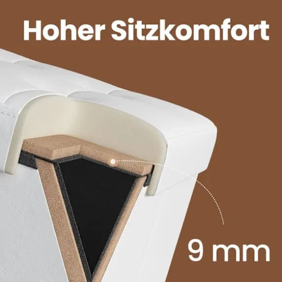 Rootz siddepladser med opbevaring - sammenfoldelig sædebryst - Opbevaringskiste - Rumbesparende - 76 cm x 38 cm x 38 cm