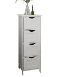 Rootz Side Cabinet 4 Skuffe Unit - Badeværelsesopbevaring - Arrangør - Funktionel design - 30 cm x 82 cm x 30 cm