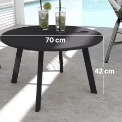 Rootz sidebord - balkonbord - sofabord - vejrbestandig og holdbar - Ø70 x 42 timer cm