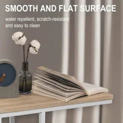 Rootz sidebord - C-formet endebord - Moderne sofabord - MDF & metalstel - Stabil konstruktion - 45 cm x 25 cm Bordplade - 63,5 cm Højde