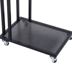 Rootz Sidebord - På hjul - C-Shape - Opbevaringshylde - Stål - MDF - Sort-brun - 51 x 36 x 61 cm