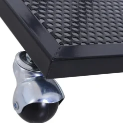 Rootz Sidebord - På hjul - C-Shape - Opbevaringshylde - Stål - MDF - Sort-brun - 51 x 36 x 61 cm