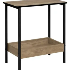 Rootz sidebord - sofabord - konsolbord - metal og træ - brunt og sort look - holdbart og vandafvisende - 50x55x25 cm