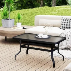 Rootz sidebord - sofabord - balkonbord - stilfuld skaft design - afrundede hjørner - 95x55x46 cm sort sort