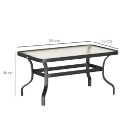 Rootz sidebord - sofabord - balkonbord - stilfuld skaft design - afrundede hjørner - 95x55x46 cm sort sort