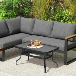Rootz sidebord - sofabord - balkonbord - stilfuld skaft design - afrundede hjørner - 95x55x46 cm sort sort