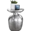Rootz sidebord aluminium 36 x 46 x 36 cm bord sølv orientalsk rundt - Designer arkiveringsbord metal moderne - Lille bord - Lille Hammerschlag Abstell | Fyndiq