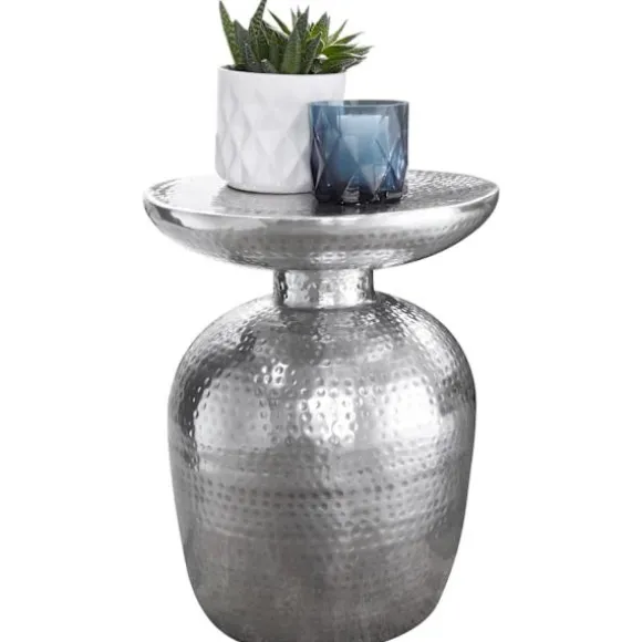 Rootz sidebord aluminium 36 x 46 x 36 cm bord sølv orientalsk rundt - Designer arkiveringsbord metal moderne - Lille bord - Lille Hammerschlag Abstell | Fyndiq
