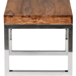 Rootz sidebord massivt træ sheesham stuebord metalstel sofabord country house style mørkebrun naturlig