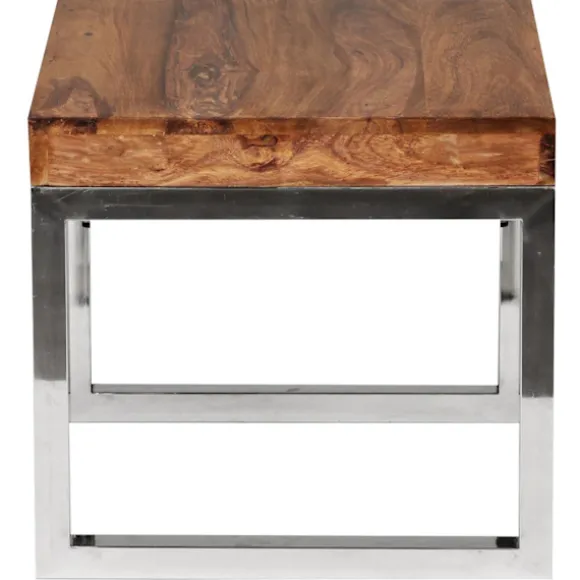 Rootz sidebord massivt træ sheesham stuebord metalstel sofabord country house style mørkebrun naturlig