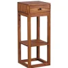 Rootz sidebord massivt træ sheesham sidebord telefonbord med skuffe 35 x 35 x 90 cm