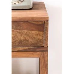 Rootz sidebord massivt træ sheesham sidebord telefonbord med skuffe 35 x 35 x 90 cm