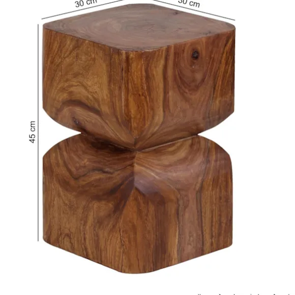 Rootz sidebord WL1.562 Sheesham massivt træ 30x45x30cm Rustikt dekorativt bord - Blomsterbord Lille træbord - Sofa-tillægsbord Brun- Lille ægte træbor | Fyndiq