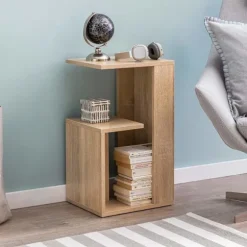 Rootz Sidebord 35x29,5x60 cm Træ Sonoma Design Sidebord Sofa - Sofabord lille moderne - Lille sofabord firkantet - Sofabord højt - Smal bord stue