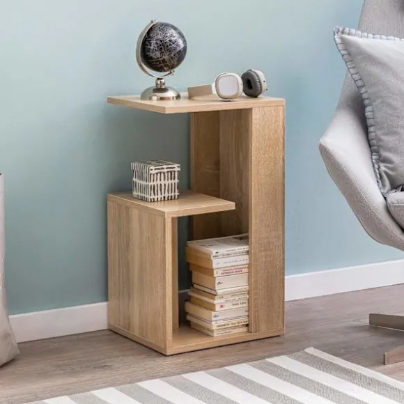 Rootz Sidebord 35x29,5x60 cm Træ Sonoma Design Sidebord Sofa - Sofabord lille moderne - Lille sofabord firkantet - Sofabord højt - Smal bord stue