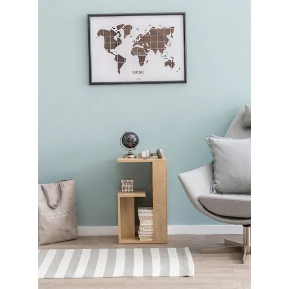 Rootz Sidebord 35x29,5x60 cm Træ Sonoma Design Sidebord Sofa - Sofabord lille moderne - Lille sofabord firkantet - Sofabord højt - Smal bord stue