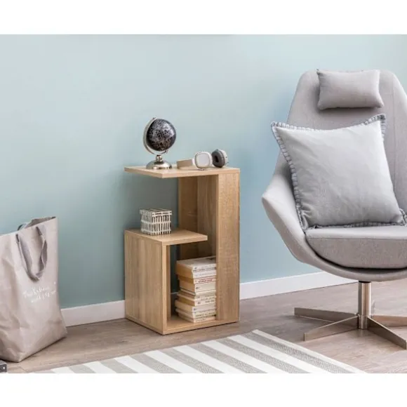 Rootz Sidebord 35x29,5x60 cm Træ Sonoma Design Sidebord Sofa - Sofabord lille moderne - Lille sofabord firkantet - Sofabord højt - Smal bord stue