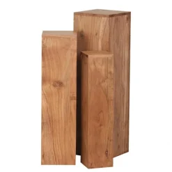 Rootz sideborde - sæt af 3 - dekorationsblok - aflangt sidebord - massivt træ - akacie - brun