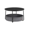 Rootz sidebordssæt - endebord - stofopbevaringskurv - spånplader og stål - Max 40 kg kapacitet - 75 cm x 45 cm - sort/grå