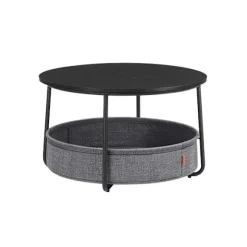 Rootz sidebordssæt - endebord - stofopbevaringskurv - spånplader og stål - Max 40 kg kapacitet - 75 cm x 45 cm - sort/grå
