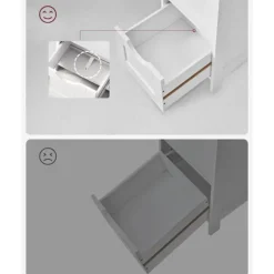 Rootz Sideskab - Kommode - Opbevaringsorganisator - Funktionelt design - Robust udførelse - Pladsbesparende - 30 cm x 82 cm x 30 cm - Hvid - MDF-plade | Fyndiq