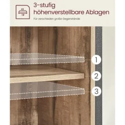 Rootz Sideskab - Opbevaringsenhed - Spånpladestål - Eg Brun-Sort - 30 cm x 70 cm x 80 cm - Heavy-Duty - Skuffe - 20,3 kg Vægt - 30 kg Kapacitet