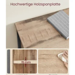 Rootz Sideskab - Opbevaringsenhed - Spånpladestål - Eg Brun-Sort - 30 cm x 70 cm x 80 cm - Heavy-Duty - Skuffe - 20,3 kg Vægt - 30 kg Kapacitet