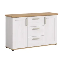 Rootz skænk - Buffet - Opbevaringsskab - Optimal organisation - 129x80x40cm - Hvid og brun