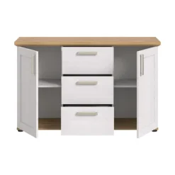 Rootz skænk - Buffet - Opbevaringsskab - Optimal organisation - 129x80x40cm - Hvid og brun