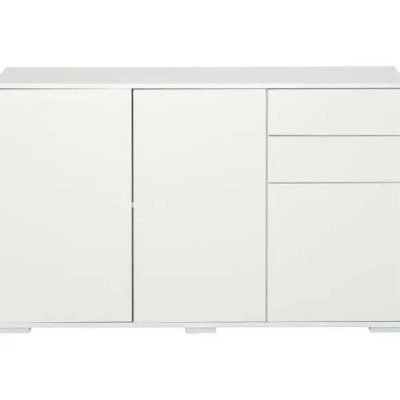 Rootz skænk - Kommode - 2 skuffer - Stående skab - Push-click - Spånplade - Hvid - 117 Cm X 36 Cm X 74 Cm