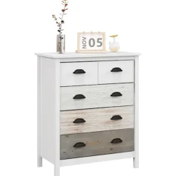 Rootz skænk - Kommode - Opbevaringsskab - Generøs opbevaring - Robust MDF & fyrretræ - Anti-Tip beskyttelse - 38D x 70W x 85H cm