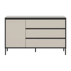 Rootz skænk - opbevaringsenhed - Skab - Høj kvalitet, letpleje - 136 cm x 83 cm x 38 cm - Grå og sort