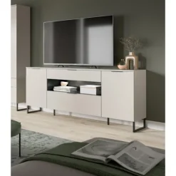 Rootz skænk - Opbevaringsskab - Buffetbord - Rig opbevaring - 80x185x41 cm - Cashmere Imitation & Black