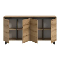Rootz skænk - Opbevaringsskab - Buffet Unit - Rig opbevaring - 160x84x36cm brun og sort