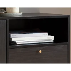 Rootz skænk 140cm - Kommode - Opbevaringsskab - Tidløs Eg-dekor - Rummelig opbevaring - Anti-skrid beskyttelse - 140cm x 75cm x 40cm