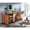 Rootz skænk 138x76x45 cm massiv sheesham træ skænk med låger og skuffer - Kommode kommode skab træ moderne - Stå skab stue