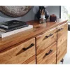 Rootz skænk 145x82x45 cm massivt sheesham træ - metal med aftagende - kommode - Skænk skuffeskab moderne