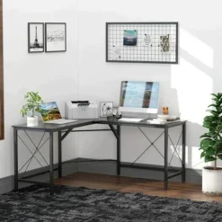 Rootz Skrivebord - Kontorbord - Spillebord - L Shape Skrivebord - Sort - 150 x 150 x 76 cm